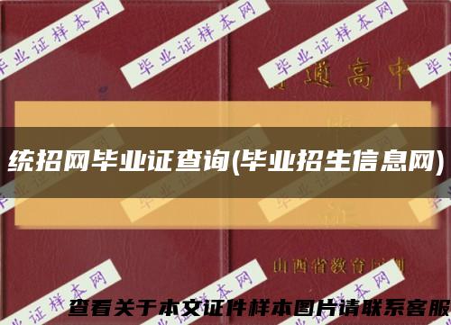 统招网毕业证查询(毕业招生信息网)缩略图