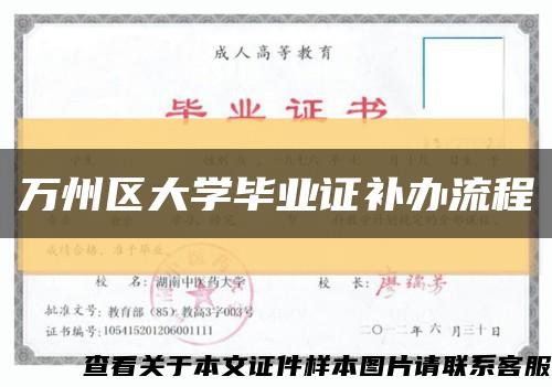 万州区大学毕业证补办流程缩略图