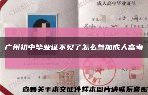 广州初中毕业证不见了怎么参加成人高考缩略图