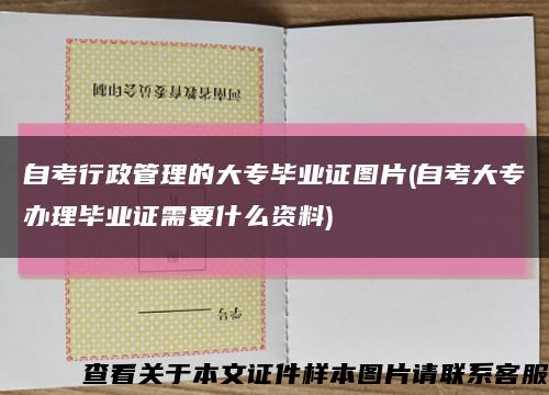 自考行政管理的大专毕业证图片(自考大专办理毕业证需要什么资料)缩略图