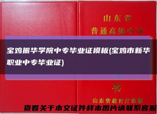 宝鸡振华学院中专毕业证模板(宝鸡市新华职业中专毕业证)缩略图