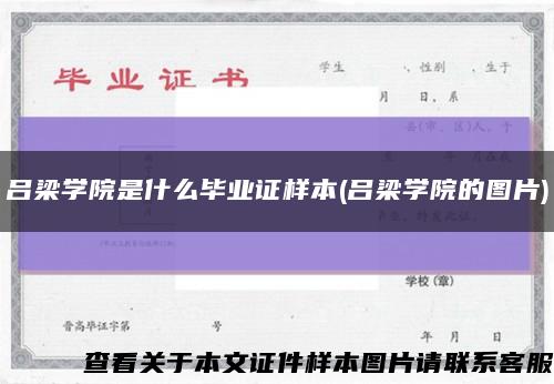 吕梁学院是什么毕业证样本(吕梁学院的图片)缩略图