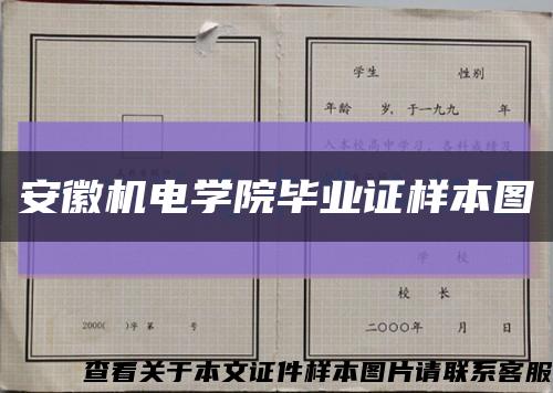 安徽机电学院毕业证样本图缩略图