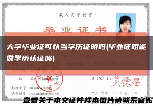 大学毕业证可以当学历证明吗(毕业证明能做学历认证吗)缩略图