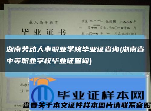 湖南劳动人事职业学院毕业证查询(湖南省中等职业学校毕业证查询)缩略图