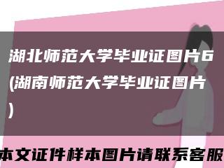 湖北师范大学毕业证图片6(湖南师范大学毕业证图片)缩略图