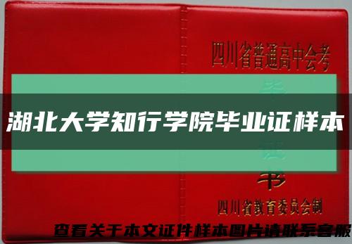 湖北大学知行学院毕业证样本缩略图