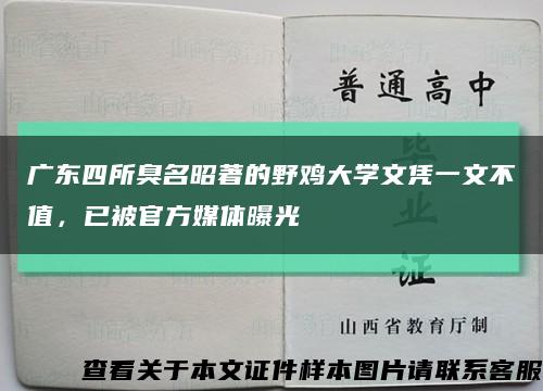 广东四所臭名昭著的野鸡大学文凭一文不值，已被官方媒体曝光缩略图