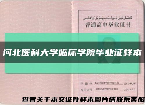 河北医科大学临床学院毕业证样本缩略图