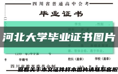 河北大学毕业证书图片缩略图