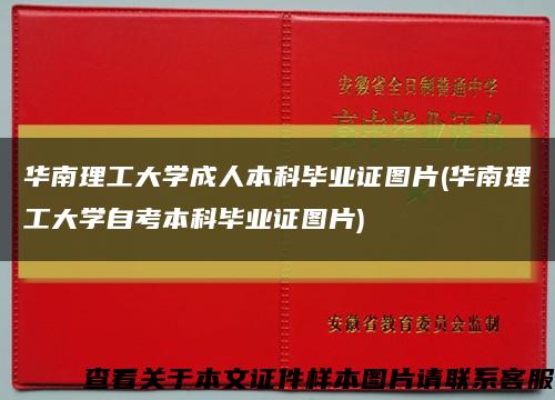 华南理工大学成人本科毕业证图片(华南理工大学自考本科毕业证图片)缩略图