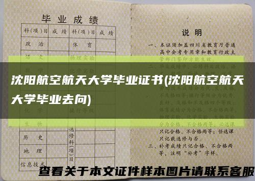 沈阳航空航天大学毕业证书(沈阳航空航天大学毕业去向)缩略图