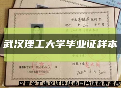 武汉理工大学毕业证样本缩略图