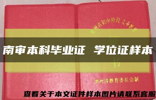 南审本科毕业证 学位证样本缩略图