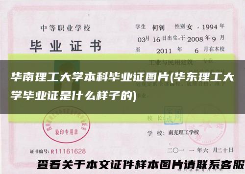 华南理工大学本科毕业证图片(华东理工大学毕业证是什么样子的)缩略图