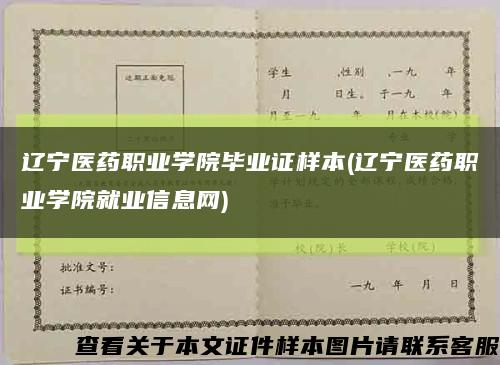 辽宁医药职业学院毕业证样本(辽宁医药职业学院就业信息网)缩略图