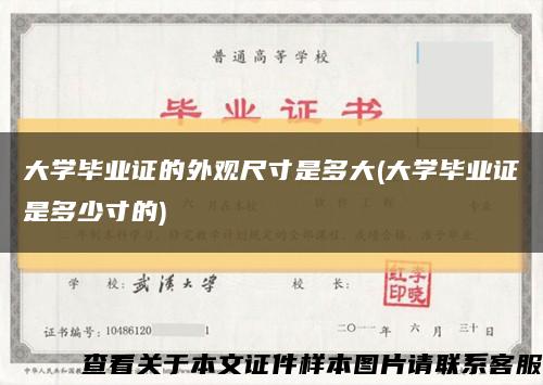 大学毕业证的外观尺寸是多大(大学毕业证是多少寸的)缩略图