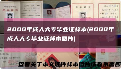 2000年成人大专毕业证样本(2000年成人大专毕业证样本图片)缩略图