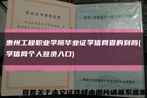 惠州工程职业学院毕业证学信网查的到吗(学信网个人登录入口)缩略图