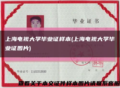 上海电视大学毕业证样本(上海电视大学毕业证图片)缩略图