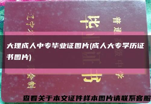 大理成人中专毕业证图片(成人大专学历证书图片)缩略图