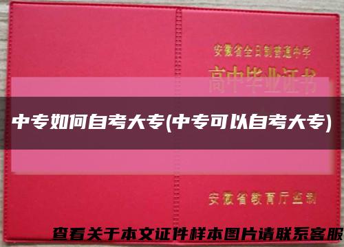 中专如何自考大专(中专可以自考大专)缩略图