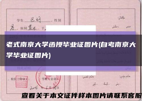 老式南京大学函授毕业证图片(自考南京大学毕业证图片)缩略图