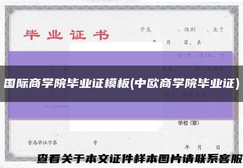 国际商学院毕业证模板(中欧商学院毕业证)缩略图