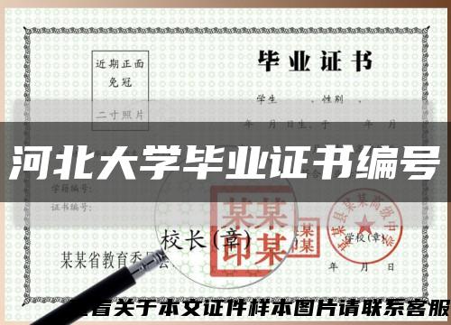 河北大学毕业证书编号缩略图