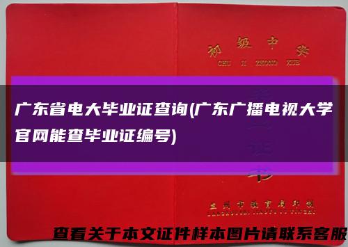 广东省电大毕业证查询(广东广播电视大学官网能查毕业证编号)缩略图