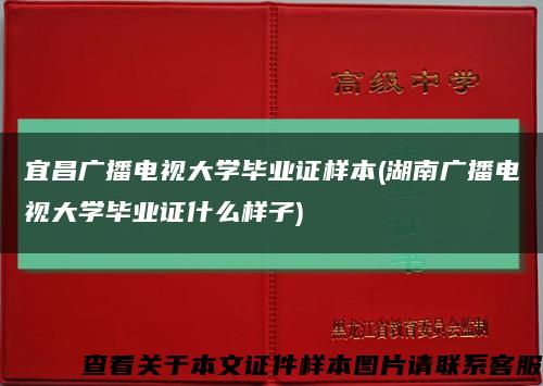 宜昌广播电视大学毕业证样本(湖南广播电视大学毕业证什么样子)缩略图