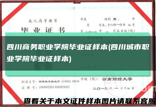 四川商务职业学院毕业证样本(四川城市职业学院毕业证样本)缩略图