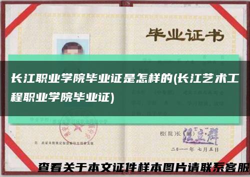 长江职业学院毕业证是怎样的(长江艺术工程职业学院毕业证)缩略图