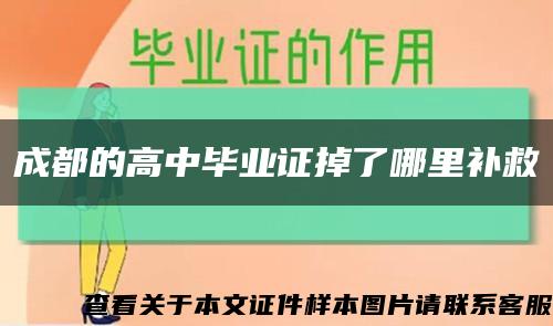 成都的高中毕业证掉了哪里补救缩略图