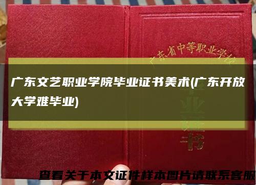 广东文艺职业学院毕业证书美术(广东开放大学难毕业)缩略图