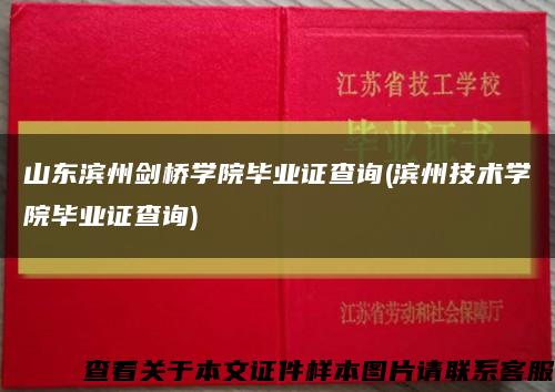 山东滨州剑桥学院毕业证查询(滨州技术学院毕业证查询)缩略图