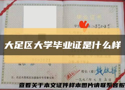 大足区大学毕业证是什么样缩略图