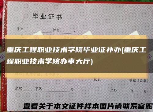 重庆工程职业技术学院毕业证补办(重庆工程职业技术学院办事大厅)缩略图