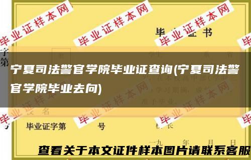 宁夏司法警官学院毕业证查询(宁夏司法警官学院毕业去向)缩略图