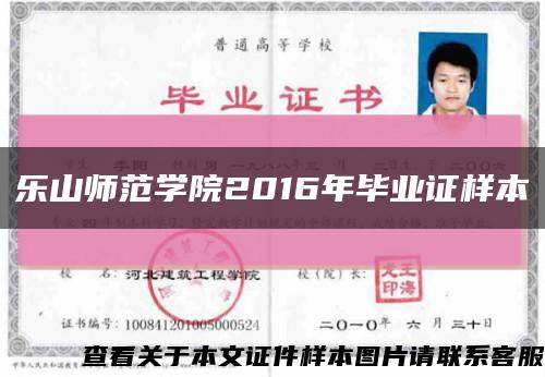 乐山师范学院2016年毕业证样本缩略图