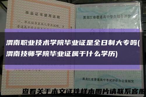 渭南职业技术学院毕业证是全日制大专吗(渭南技师学院毕业证属于什么学历)缩略图