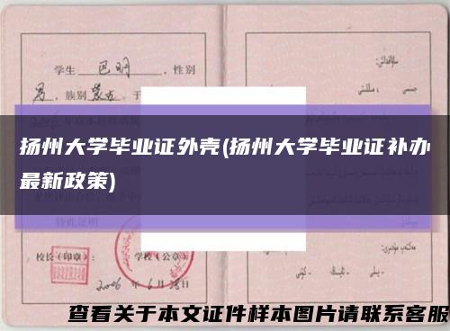 扬州大学毕业证外壳(扬州大学毕业证补办最新政策)缩略图