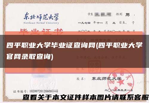 四平职业大学毕业证查询网(四平职业大学官网录取查询)缩略图