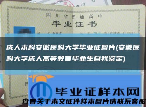 成人本科安徽医科大学毕业证图片(安徽医科大学成人高等教育毕业生自我鉴定)缩略图