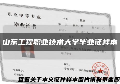 山东工程职业技术大学毕业证样本缩略图