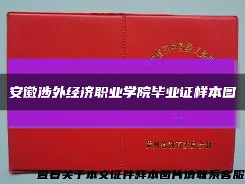 安徽涉外经济职业学院毕业证样本图缩略图