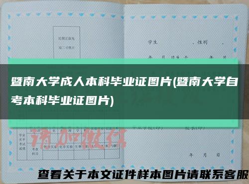 暨南大学成人本科毕业证图片(暨南大学自考本科毕业证图片)缩略图