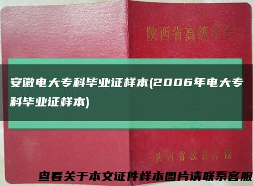 安徽电大专科毕业证样本(2006年电大专科毕业证样本)缩略图