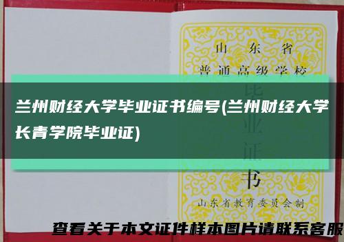 兰州财经大学毕业证书编号(兰州财经大学长青学院毕业证)缩略图