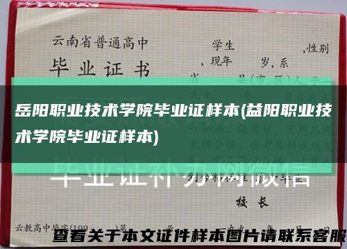 岳阳职业技术学院毕业证样本(益阳职业技术学院毕业证样本)缩略图